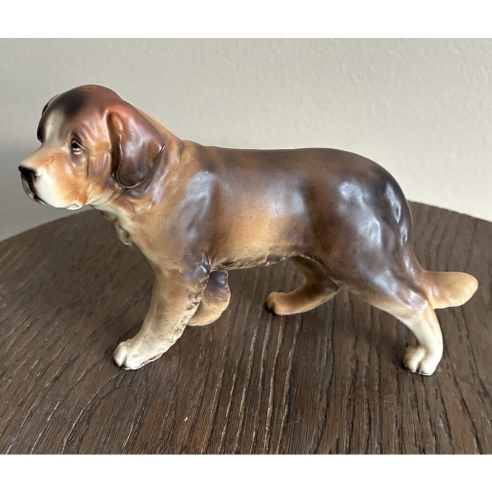 Vintage St. Bernard, Dog Figurine, Porcelain Statue￼